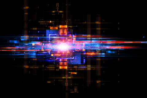 Kommunikation: LED Effekte, Technik der Zukunft, abstrakte Darstellung der Kommunikation
