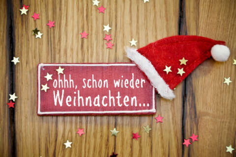 Stress vor Weihnachten: Schild 