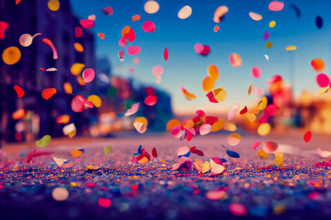 Fasten: Konfetti fällt auf Straße